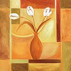 Square Canvas Paintings - Flowers on the Square I